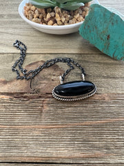 Black Oval Necklace