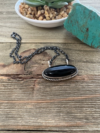 Black Oval Necklace