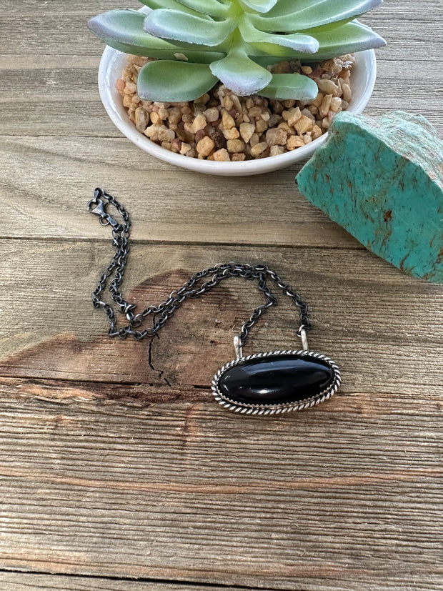 Black Oval Necklace
