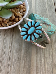 Kingman Turquoise Cluster Cuff