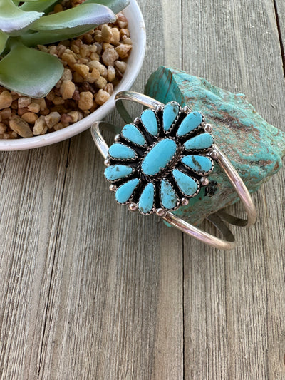 Kingman Turquoise Cluster Cuff