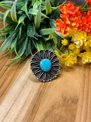 Sterling & Turquoise Cluster Ring