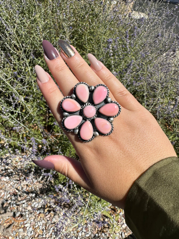 Pink "Cotton Candy" Cluster Ring