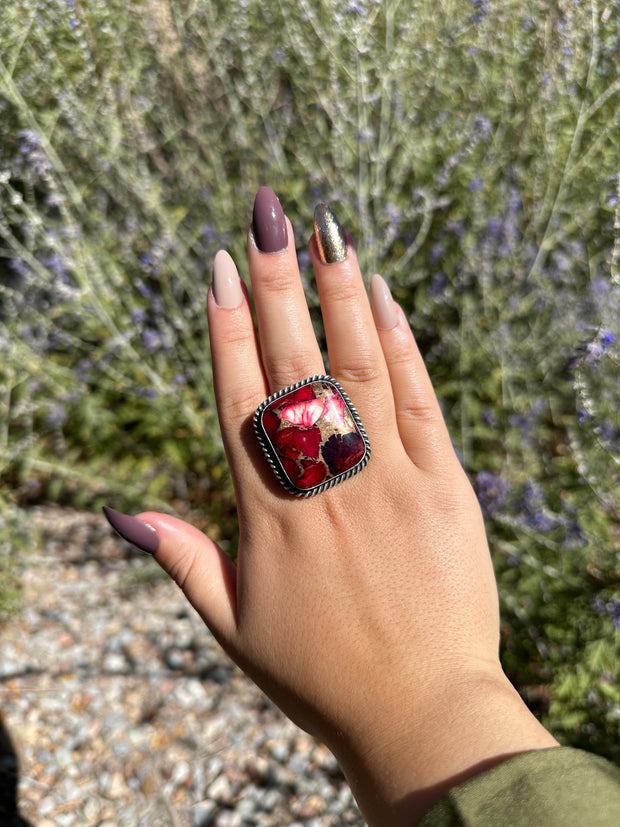 Dahlia Rose Square Ring