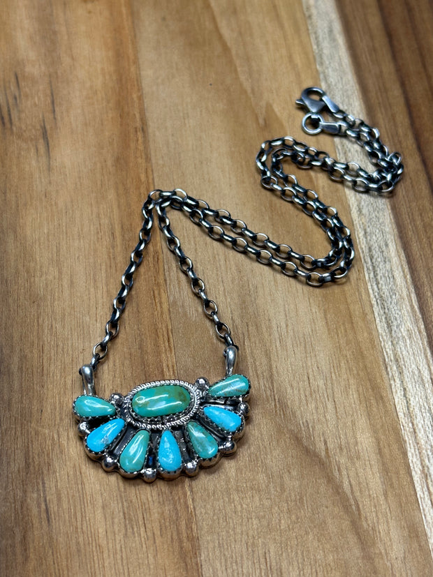 Turquoise Multi-Colored Cluster Necklace