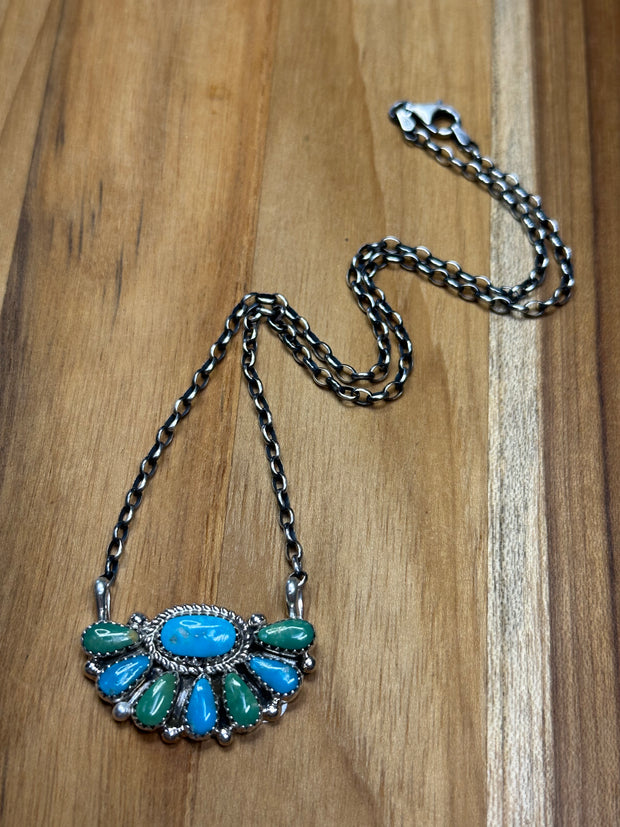 Turquoise Multi-Colored Cluster Necklace