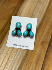 3 Stone Kingman Turquoise Earrings