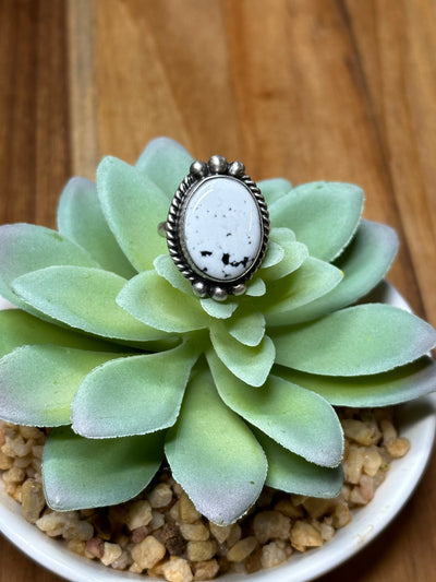 White Oval Ring