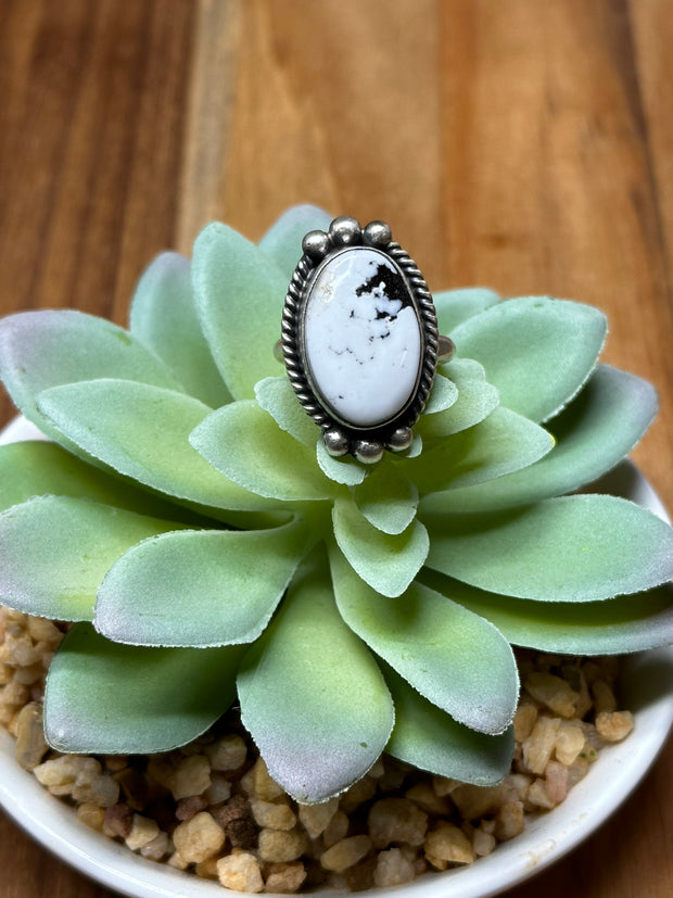 White Oval Ring