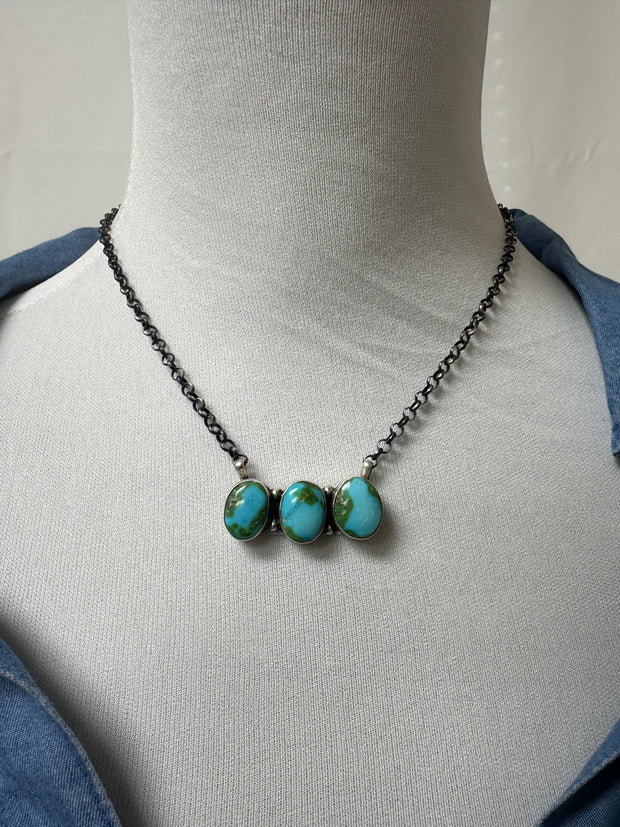Sonoran Gold 3 Stone Necklace