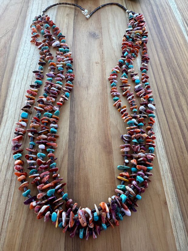 4 Strand Multi Color Heishi Necklace