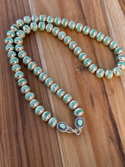 32" Sterling Silver and Turquoise Beads