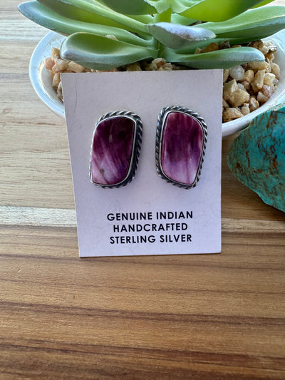 Purple Spiny stud earrings
