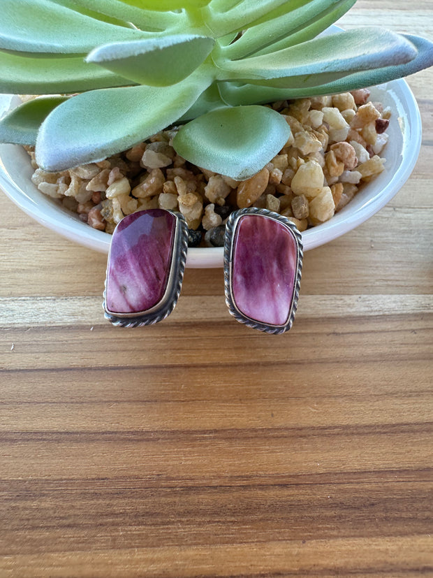 Purple Spiny stud earrings
