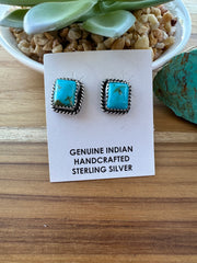 Kingman Turquoise Square Studs