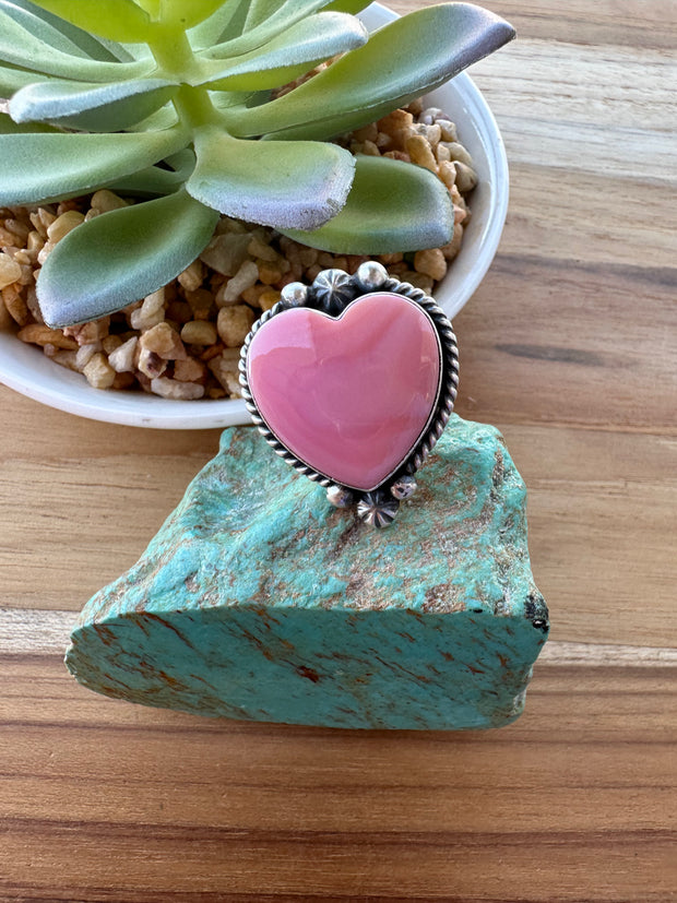 Pink Conch Heart Ring