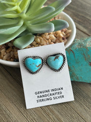 Kingman Turquoise Heart Earrings