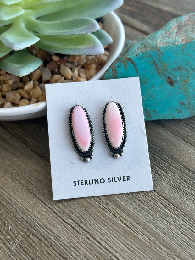Pink "Cotton Candy" Studs