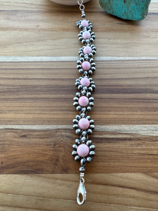 Pink Conch pearl Flower Bracelet