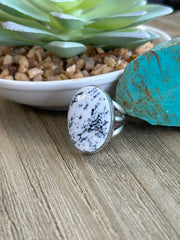 White Buffalo Oval Ring