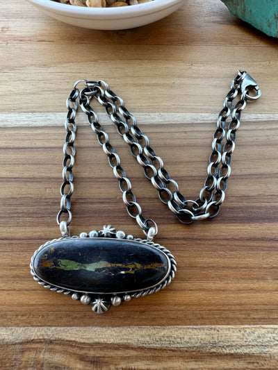 Black Jack Oval Necklace