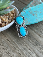 2 Stone Turquoise Ring