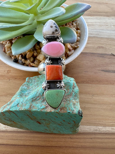 4 stone Multi Color ring
