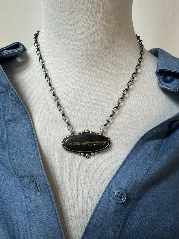 Black Jack Oval Necklace