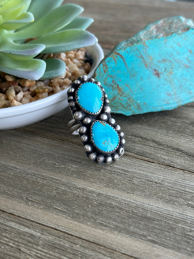 2 Stone Teardrop Ring