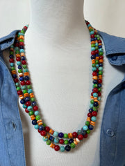 3 Strand Multi Color Necklace