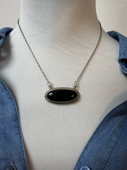 Black Oval Necklace