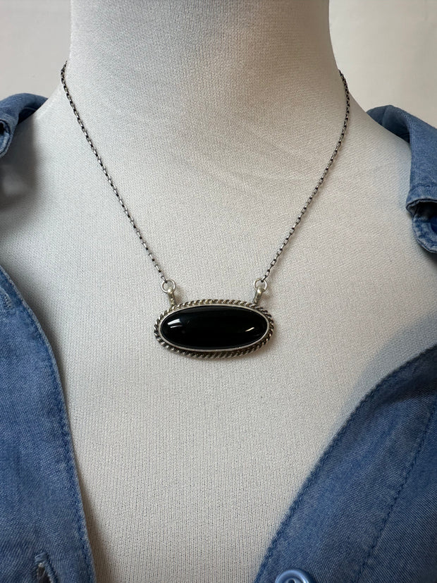 Black Oval Necklace