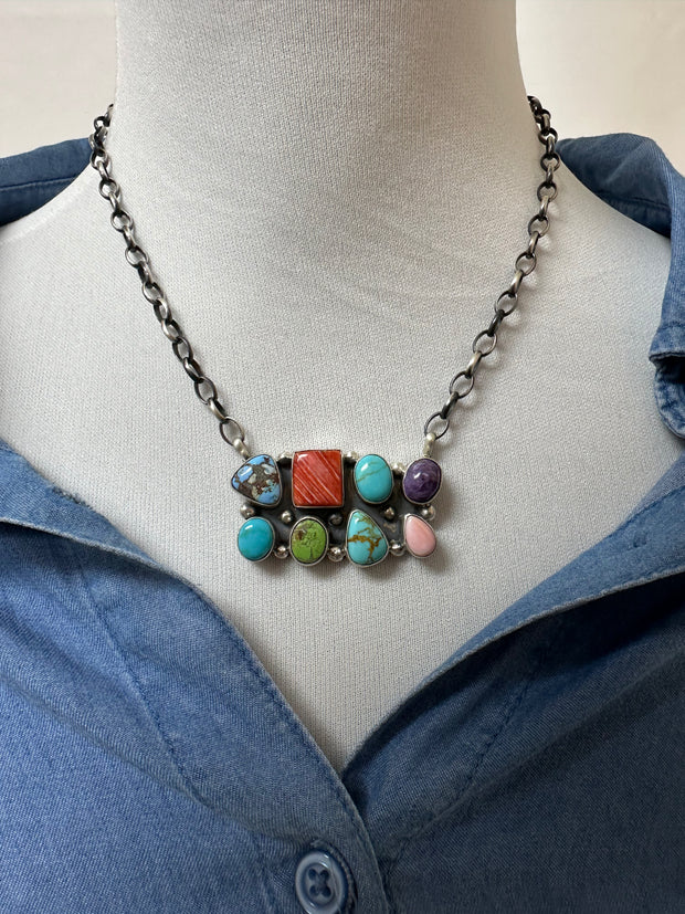 8 Stone Multicolor Necklace