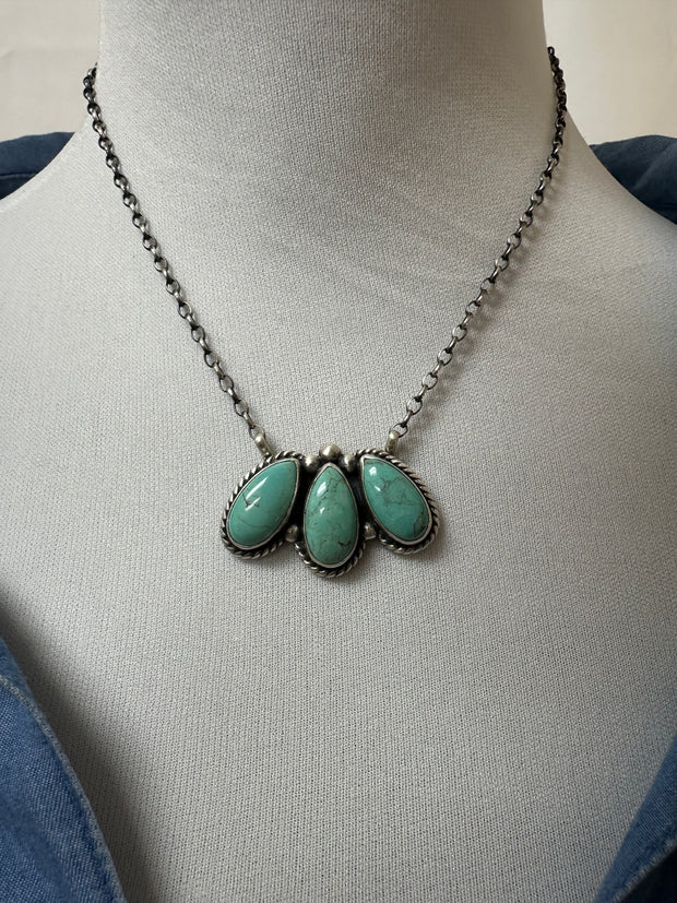 3 Stone Kingman Necklace