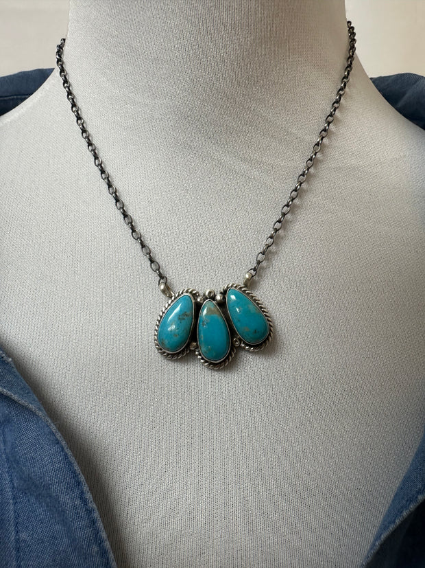 3 Stone Kingman Necklace