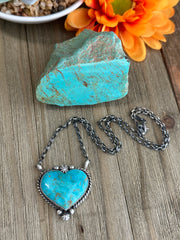 17" Turquoise Heart Necklace