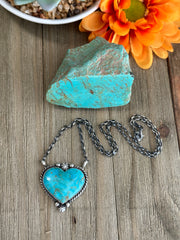 17" Turquoise Heart Necklace