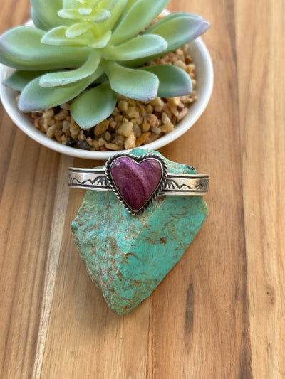 Purple Spiny Heart Cuff