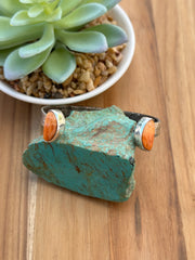 2 Stone Open Face Orange Spiny Cuff