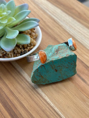 2 Stone Open Face Orange Spiny Cuff