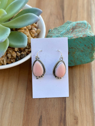 Pink Conch Dangle Earrings