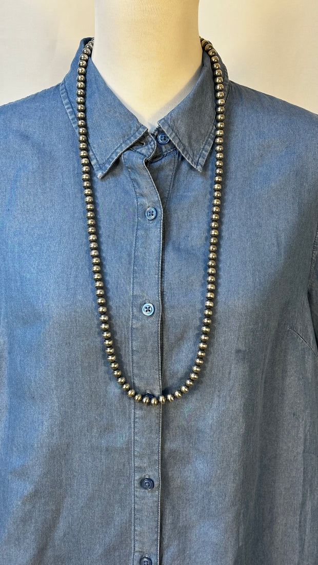 8MM Navajo Style Pearl Necklace