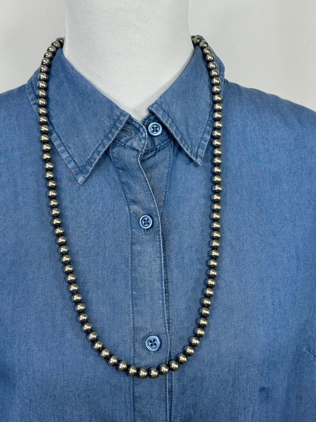 8MM Navajo Style Pearl Necklace
