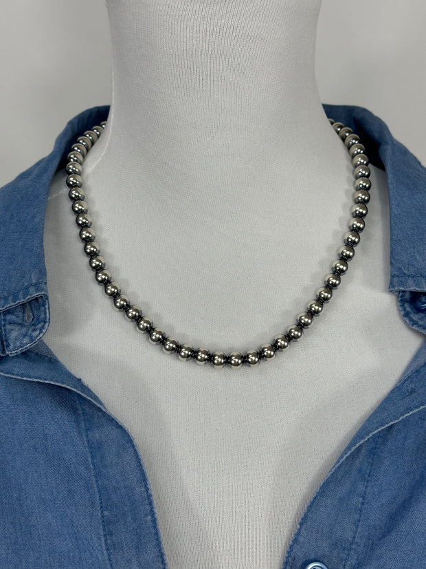 8MM Navajo Style Pearl Necklace