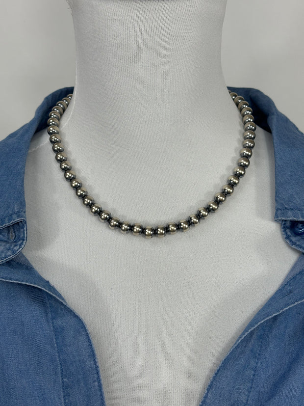 8MM Navajo Style Pearl Necklace