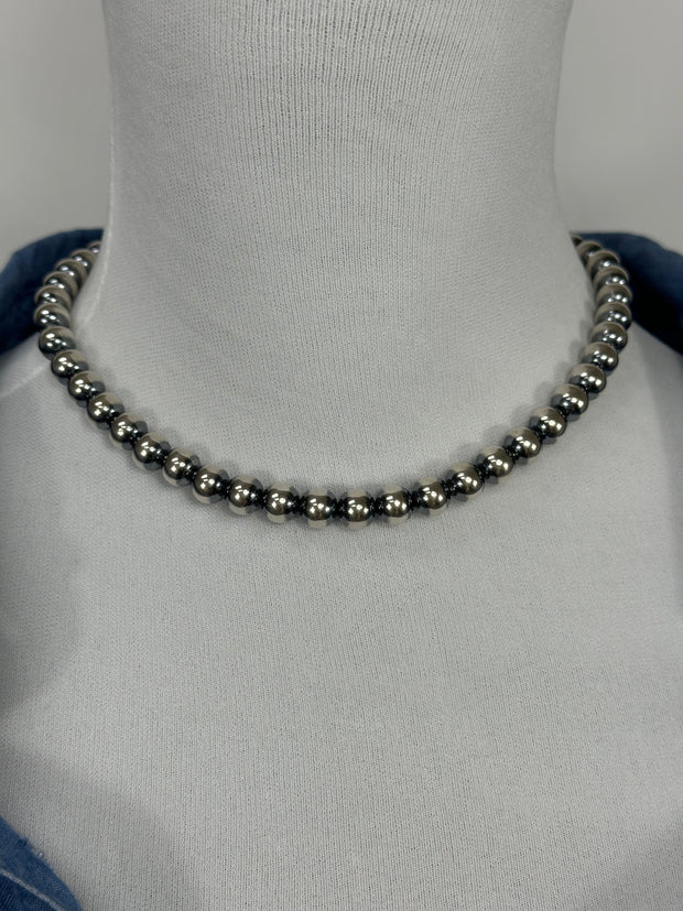 8MM Navajo Style Pearl Necklace