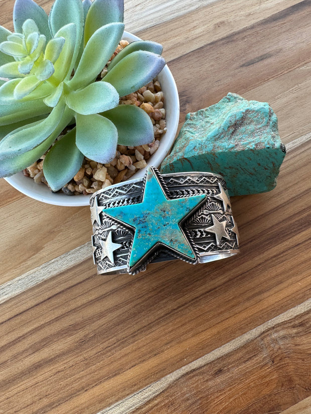 Kingman Turquoise Sunshine Reeves Star Bracelet