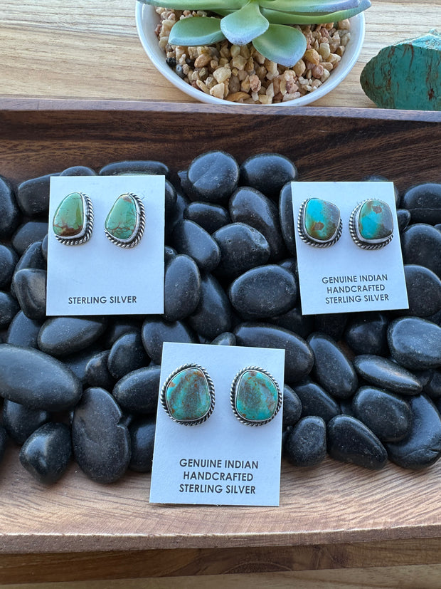 Kingman Turquoise Square Earrings