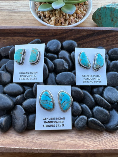Kingman Turquoise Square Earrings