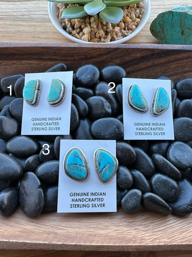 Kingman Turquoise Square Earrings